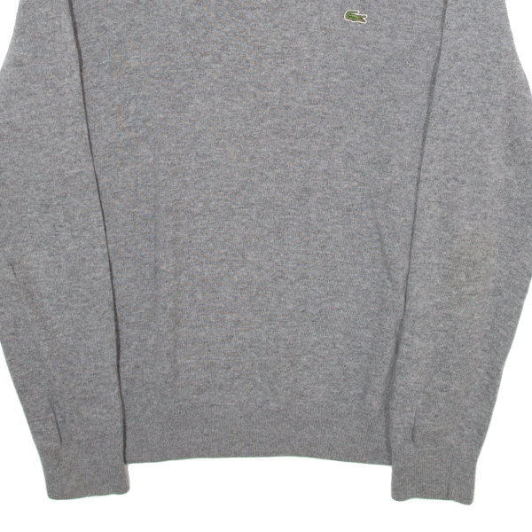 LACOSTE Mens Jumper Grey Tight Knit M For Cheap