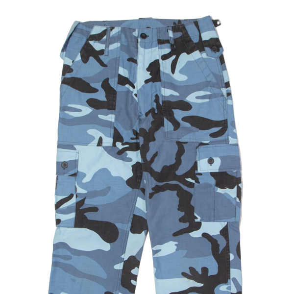 Camouflage Cargo Mens Trousers Blue Slim Wide-Leg W30 L26 Fashion