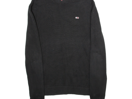 TOMMY HILFIGER Regular Fit Mens Jumper Black Tight Knit XS Hot on Sale