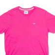 TOMMY HILFIGER Mens T-Shirt Pink Crew Neck M Cheap