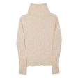 TOMMY HILFIGER Womens Jumper Beige V-Neck Tight Knit M Discount