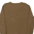 LAUREN RALPH LAUREN Womens Jumper Brown Cable Knit M Cheap