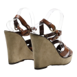 BALLY Wedge Heels Brown Leather Womens UK 9.5 Online Sale