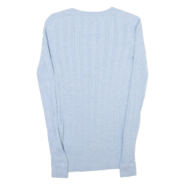 TOMMY HILFIGER Womens Jumper Blue Cable Knit XS Hot on Sale