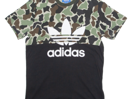 ADIDAS ORIGINALS Camo Mens T-Shirt Black Crew Neck M on Sale