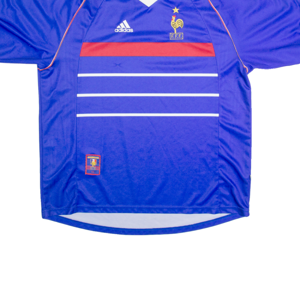 ADIDAS France Football Federation Mens Football Shirt Jersey Blue Collared XL Discount