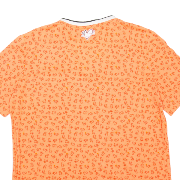 ADIDAS Womens T-Shirt Orange V-Neck UK 14 Hot on Sale