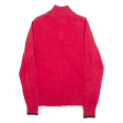 TOMMY HILFIGER Premium Cotton Mens Jumper Red 1 4 Zip Tight Knit M Online Sale