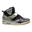 AIR JORDAN High Top Trainers Black Leather Mens UK 10 For Cheap