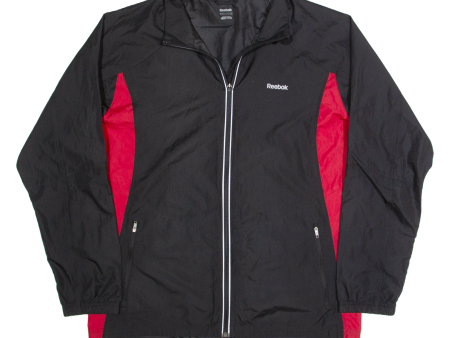 REEBOK Mens Windbreaker Jacket Black L on Sale