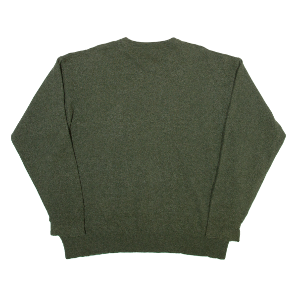 LACOSTE Mens Jumper Green Tight Knit Wool XL For Discount