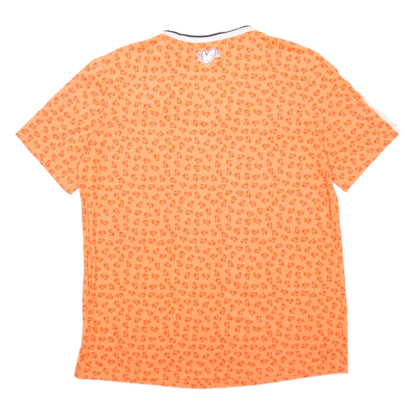 ADIDAS Womens T-Shirt Orange V-Neck UK 14 Hot on Sale