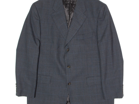 YVES SAINT LAURENT Mens Blazer Jacket Blue Wool Check XL Online