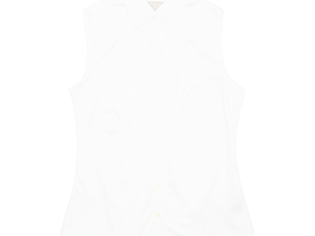 BANANA REPUBLIC Womens Plain Shirt White Sleeveless S Hot on Sale