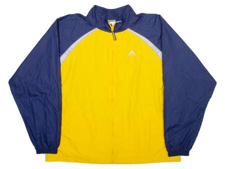 ADIDAS Mens Track Jacket Yellow Colourblock 2XL Online Hot Sale