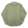 WRANGLER Rugged Wear Mens Plain Shirt Green Long Sleeve 2XL Cheap