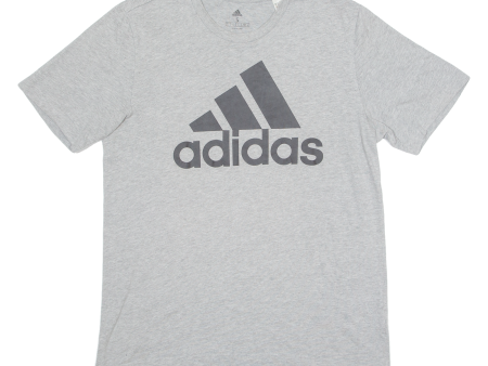 ADIDAS Mens T-Shirt Grey Crew Neck S Discount