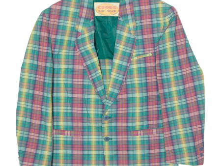 AVANTI Mens Blazer Jacket Green 90s Check L Online Hot Sale