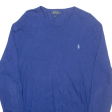 POLO RALPH LAUREN Slim Fit Mens Jumper Blue Tight Knit L Discount