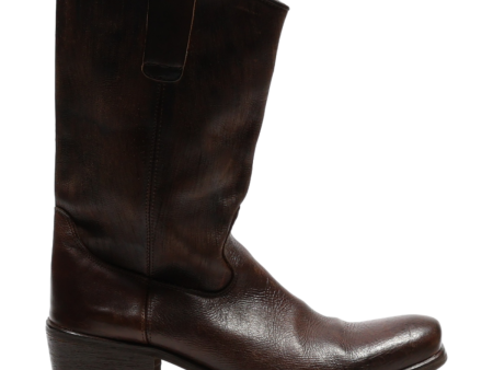 Cowboy Boots Brown Leather Mens UK 7.5 Online Sale