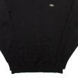 LACOSTE Mens Jumper Black V-Neck Tight Knit Wool L Online