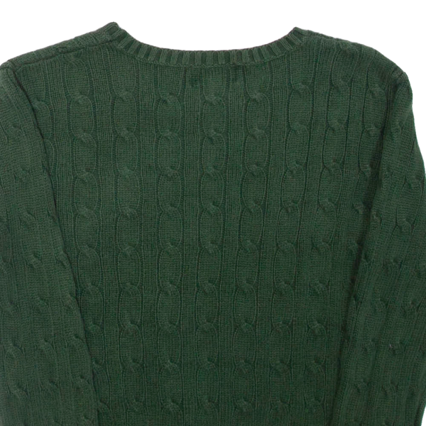 POLO RALPH LAUREN Boys Jumper Green Cable Knit 7Y Online now