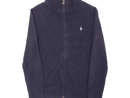 POLO RALPH LAUREN Boys Cardigan Blue High Neck Tight Knit M Online