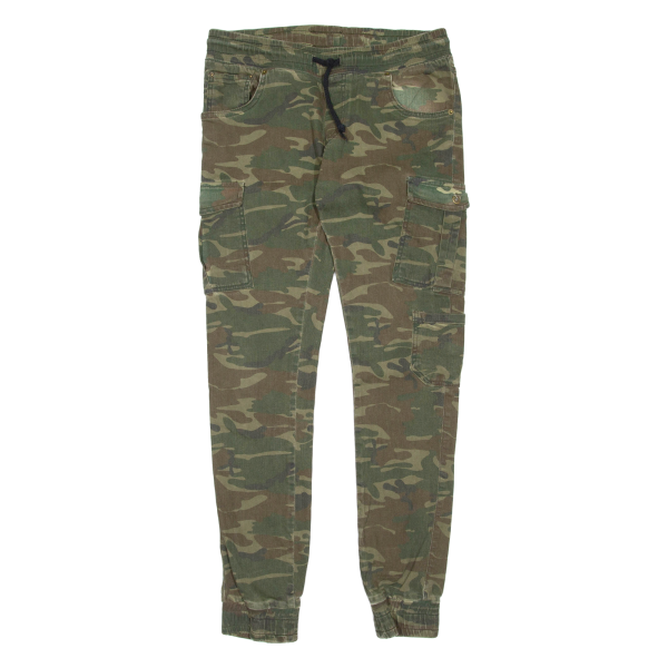 Camo Mens Trousers Green Regular Tapered W30 L30 For Cheap