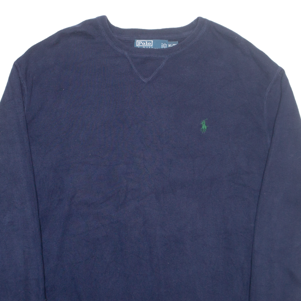 POLO RALPH LAUREN Mens Jumper Blue Tight Knit XL Online