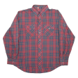 WRANGLER Mens Shirt Red Check Long Sleeve XL Cheap