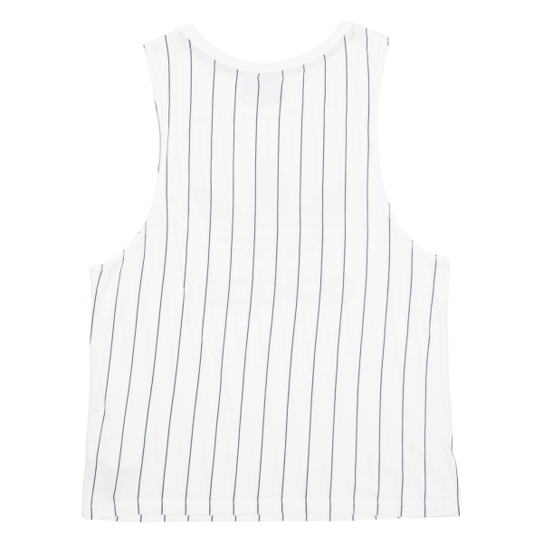 ADIDAS Striped Womens Vest White Sleeveless UK 8 Online Sale