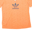 ADIDAS Womens T-Shirt Orange V-Neck UK 14 Hot on Sale