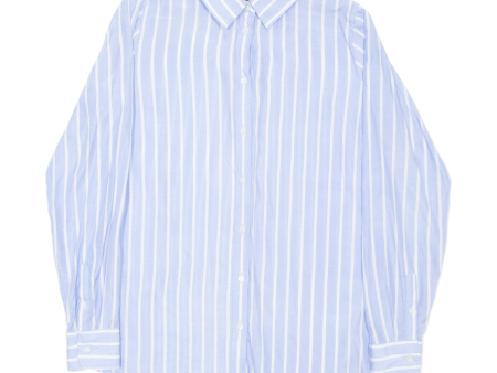 BANANA REPUBLIC Womens Shirt Blue Striped Long Sleeve S Discount