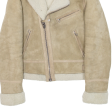 SCHOTT Perfecto Shearling Womens Jacket Beige Leather Suede 90s S Sale