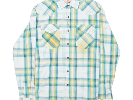 WRANGLER Mens Shirt Green Check Long Sleeve S Fashion