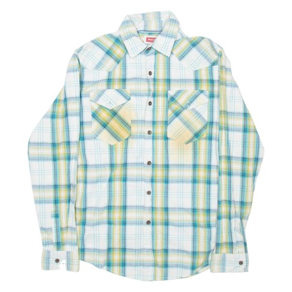 WRANGLER Mens Shirt Green Check Long Sleeve S Fashion