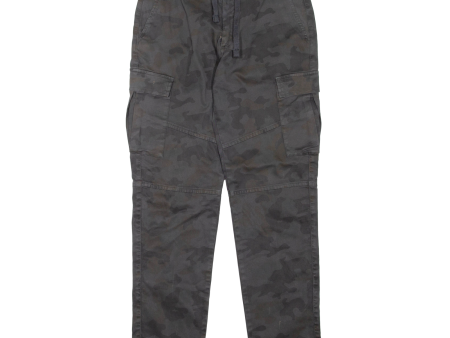 BOMBOOGIE Camo Mens Trousers Black Regular Tapered W32 L30 on Sale