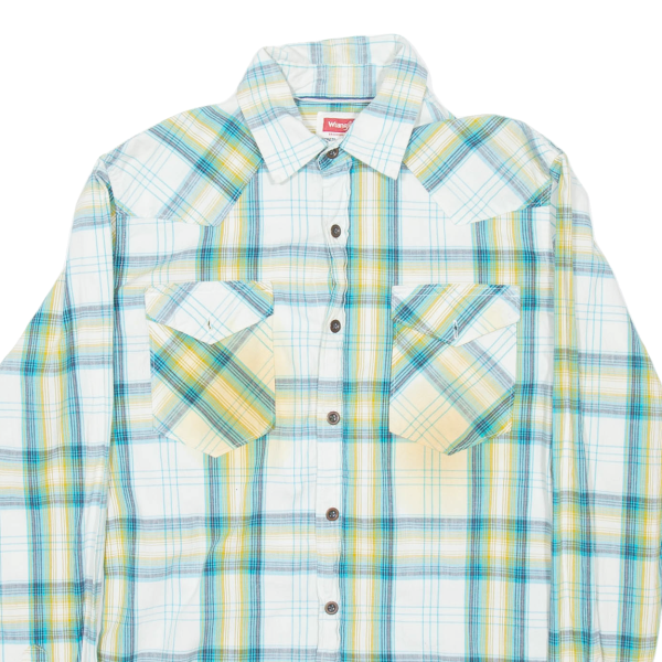 WRANGLER Mens Shirt Green Check Long Sleeve S Fashion