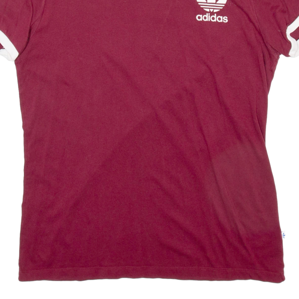 ADIDAS Womens T-Shirt Maroon UK 10 Discount