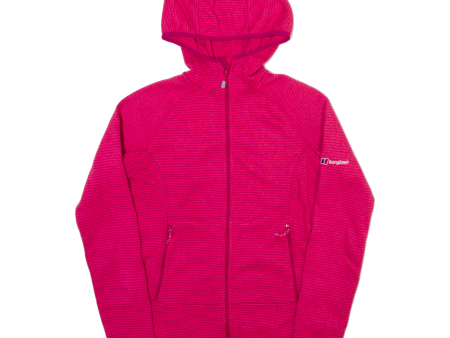 BERGHAUS Womens Track Jacket Pink Hooded Striped UK 10 For Cheap