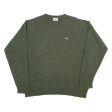 LACOSTE Mens Jumper Green Tight Knit Wool XL For Discount