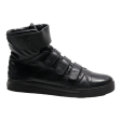 ALESSANDRO BIAGGIO High Top Trainers Black Leather Mens UK 9 Online Hot Sale