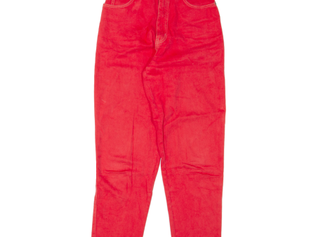 BASIC Womens Jeans Red Regular Mom 90s W25 L28 Cheap