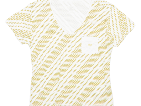 ADIDAS Girls T-Shirt White V-Neck L Online Sale