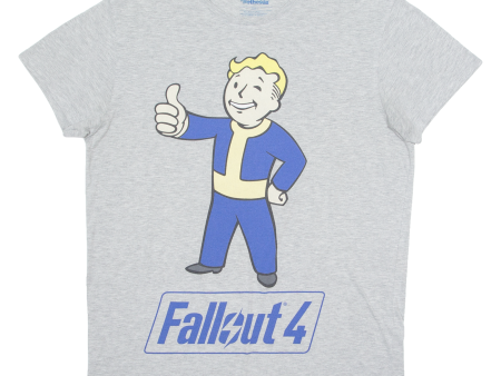 BETHESDA Fallout 4 Mens T-Shirt Grey Crew Neck L Hot on Sale