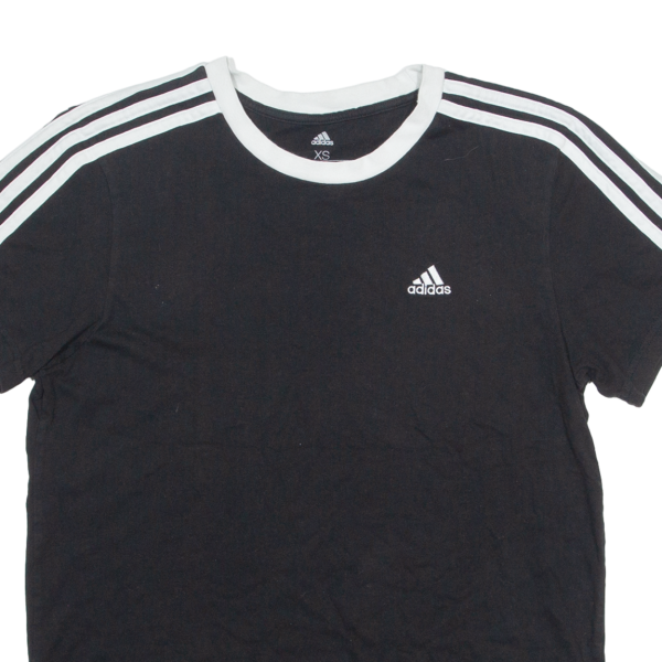 ADIDAS Mens T-Shirt Black Crew Neck XS Cheap