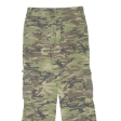 Camo Mens Trousers Green Regular Straight W32 L32 Cheap