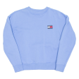 TOMMY HILFIGER Cropped Womens Sweatshirt Blue XS Hot on Sale