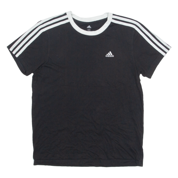 ADIDAS Mens T-Shirt Black Crew Neck XS Cheap