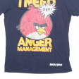 ANGRY BIRDS Mens T-Shirt Blue Crew Neck L Hot on Sale